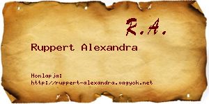 Ruppert Alexandra névjegykártya
